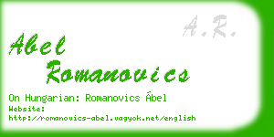 abel romanovics business card
