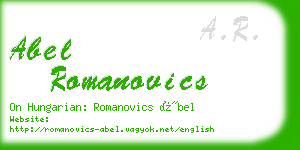 abel romanovics business card